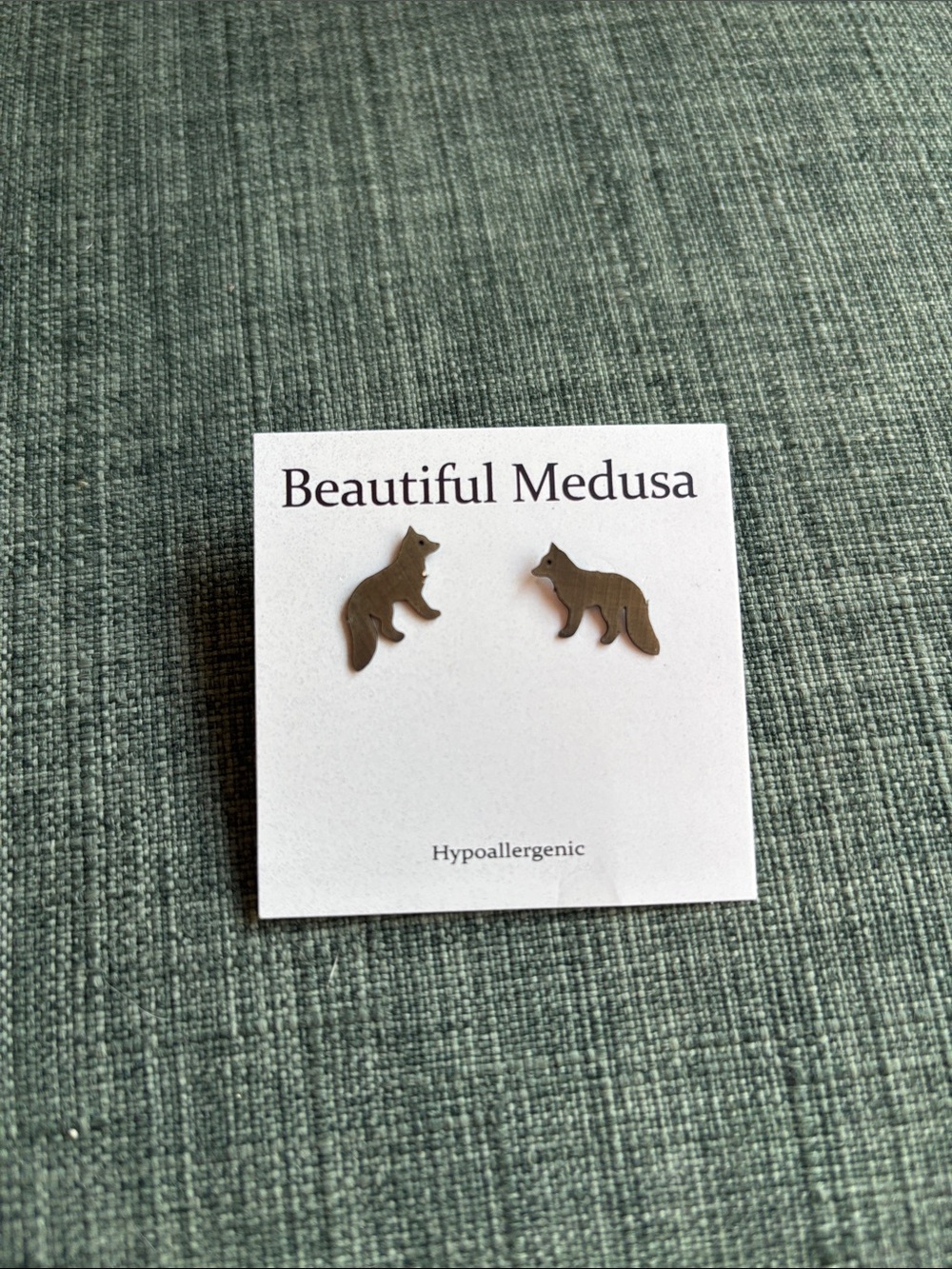 Fox earrings studs hypoallergenic sterling silver woodland animal novelty NWT